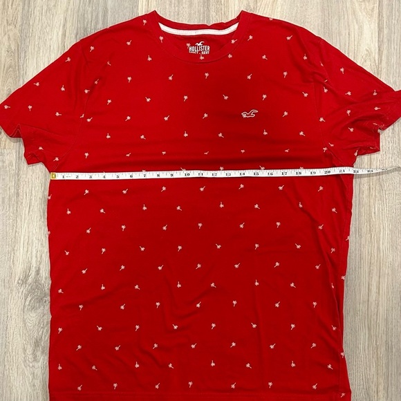 Hollister Men’s Red Short Sleeve Palm Tree Logo T-shirt 100% Cotton Tee Size XL - Picture 3 of 5